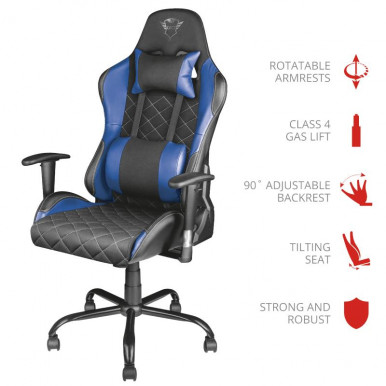 Игровое  кресло Trust GXT707 RESTO BLUE-1-изображение