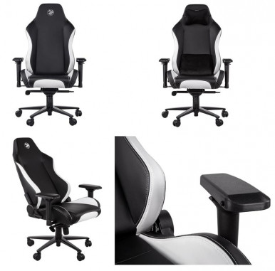 Ігровое крісло 2E GAMING GC24 Black/White-1-зображення