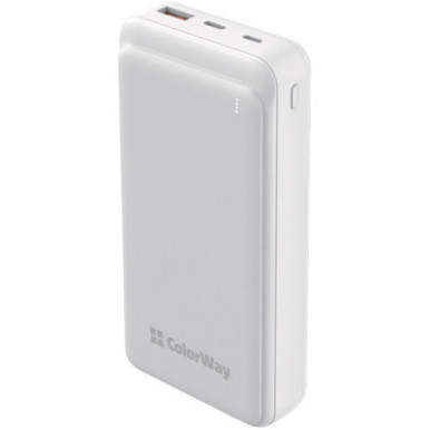 УМБ ColorWay Power Bank 20 000 mAh Slim (USB QC3.0 + USB-C PD 20W) White-15-изображение