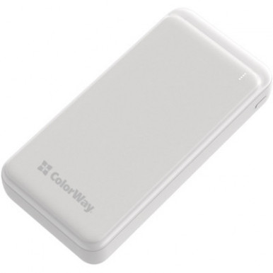 УМБ ColorWay Power Bank 20 000 mAh Slim (USB QC3.0 + USB-C PD 20W) White-21-зображення