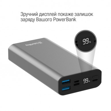 УМБ ColorWay Power Bank 20 000 mAh Full (USB QC3.0 + USB-C Power Delivery 22.5W) Gray-17-зображення