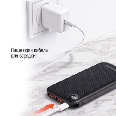 УМБ ColorWay Power Bank 10 000 mAh LCD (USB QC3.0 + USB-C Power Delivery 22.5W) Black-23-зображення