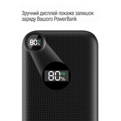 УМБ ColorWay Power Bank 10 000 mAh LCD (USB QC3.0 + USB-C Power Delivery 22.5W) Black-9-зображення