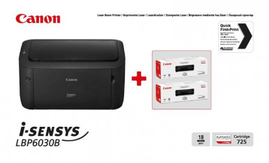 Принтер А4 Canon i-SENSYS LBP6030B (бандл с 2 картриджами)-5-зображення