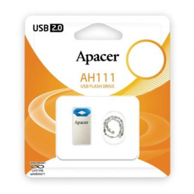 USB флеш накопичувач Apacer 32GB AH111 Blue RP USB2.0 (AP32GAH111U-1)-10-зображення