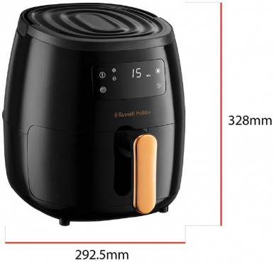 Мультипіч Russell Hobbs SatisFry Air Large, 1650Вт, чаша-5л, сенсорне керув., алюміній/пластик, чорно-мідний-13-зображення