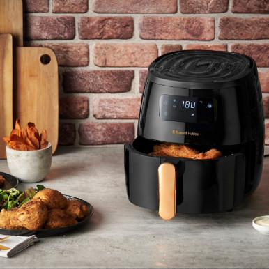 Мультипіч Russell Hobbs SatisFry Air Large, 1650Вт, чаша-5л, сенсорне керув., алюміній/пластик, чорно-мідний-14-зображення