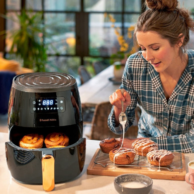 Мультипіч Russell Hobbs SatisFry Air Large, 1650Вт, чаша-5л, сенсорне керув., алюміній/пластик, чорно-мідний-15-зображення