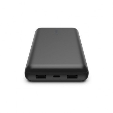 Батарея універсальна Belkin 20000mAh, USB-C, 2*USB-A, 3A, 6" USB-A to USB-C cable, Black (BPB012BTBK)-7-зображення