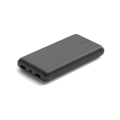 Батарея универсальная Belkin 20000mAh, USB-C, 2*USB-A, 3A, 6" USB-A to USB-C cable, Black (BPB012BTBK)-9-изображение