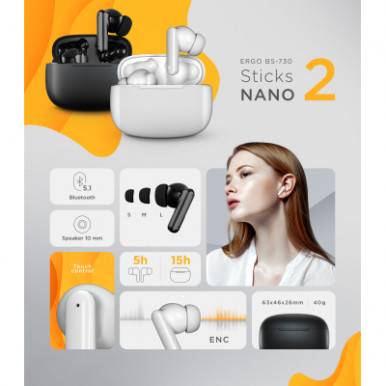 Навушники Ergo BS-730 Sticks Nano 2 Black (BS-730K)-39-зображення