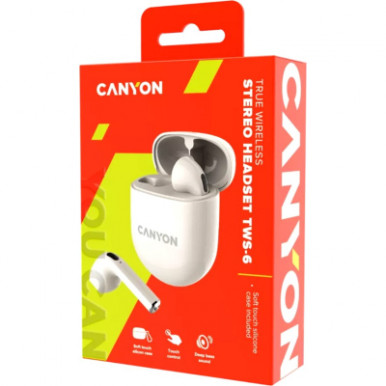 Наушники Canyon TWS-6 Beige (CNS-TWS6BE)-11-изображение