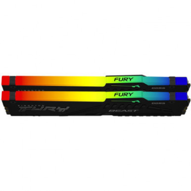 Пам'ять ПК Kingston DDR5 64GB KIT (32GBx2) 5600 FURY Beast RGB XMP-15-зображення
