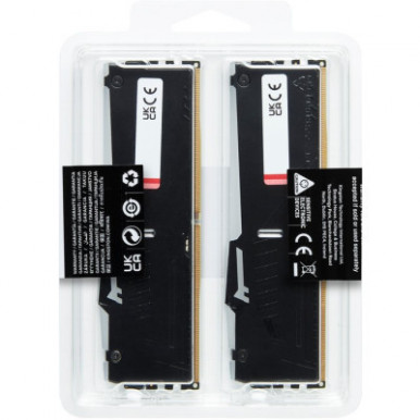 Пам'ять ПК Kingston DDR5 64GB KIT (32GBx2) 5600 FURY Beast RGB XMP-19-зображення