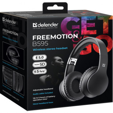 Наушники Defender FreeMotion B595 Bluetooth Black (63595)-11-изображение