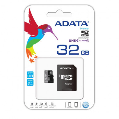 Карта пам'яті ADATA microSDHC 32GB UHS-I + SD adapter Class 10-1-изображение