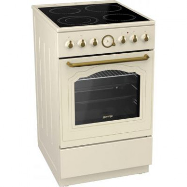 Плита Gorenje EC52CLI/стеклокерамика/50х60/аналоговый программатор/ духовка - 70 л/ гриль/бежевая-10-изображение