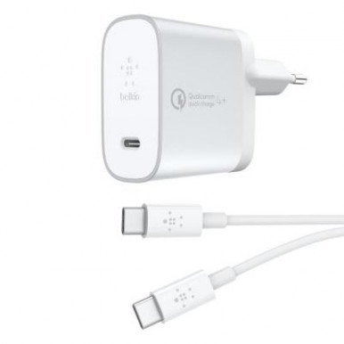 Сетевое ЗУ Belkin Home Charger 27W Power Delivery/Quick Charge 4.0, USB-C 1.2m, silver-8-изображение