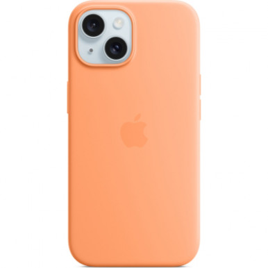 Чехол для Apple iPhone 15 Silicone Case with MagSafe Orange Sorbet-10-изображение