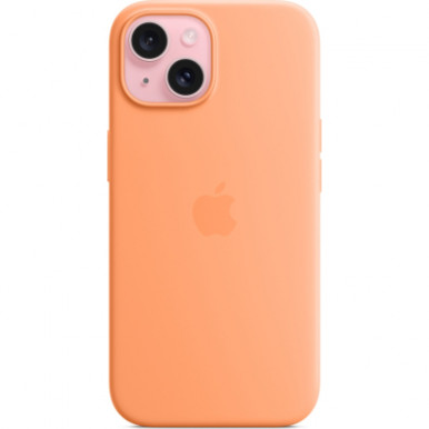 Чохол до Apple iPhone 15 Silicone Case with MagSafe Orange Sorbet-12-зображення