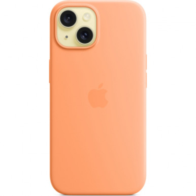 Чохол до Apple iPhone 15 Silicone Case with MagSafe Orange Sorbet-14-зображення
