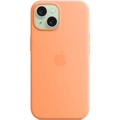 Чохол до Apple iPhone 15 Silicone Case with MagSafe Orange Sorbet-16-зображення