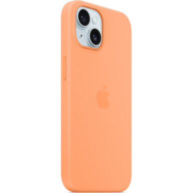 Чохол до Apple iPhone 15 Silicone Case with MagSafe Orange Sorbet-18-зображення