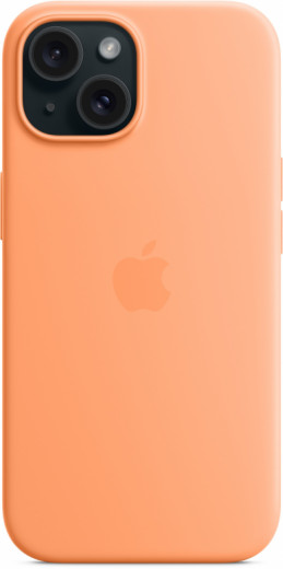 Чехол для Apple iPhone 15 Silicone Case with MagSafe Orange Sorbet-15-изображение