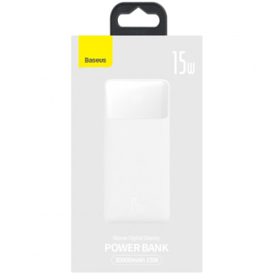 Power Bank Baseus Bipow Digital Display 30000 mAh/15W (PPDML-K02) White-10-изображение