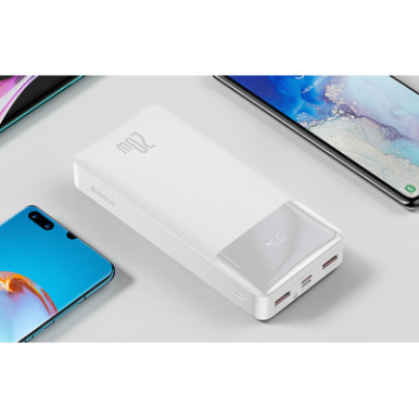 Power Bank Baseus Bipow Digital Display 30000 mAh/15W (PPDML-K02) White-8-изображение