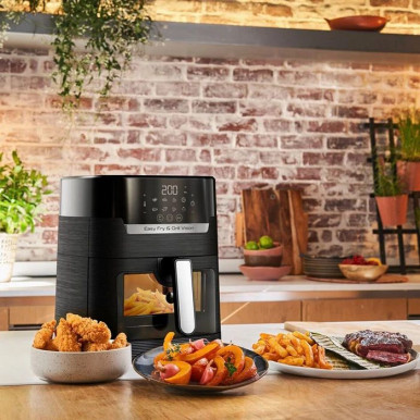 Мультипечь Tefal Easy Fry&Grill Window, 1550Вт, чаша-4.2л, сенсорное управл., пластик, черный-27-изображение