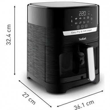 Мультипечь Tefal Easy Fry&Grill Window, 1550Вт, чаша-4.2л, сенсорное управл., пластик, черный-29-изображение