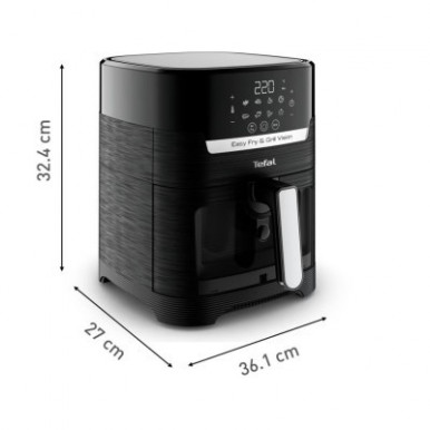 Мультипечь Tefal Easy Fry&Grill Window, 1550Вт, чаша-4.2л, сенсорное управл., пластик, черный-24-изображение