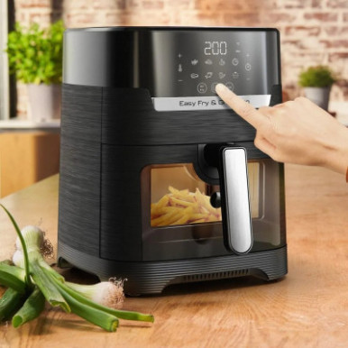 Мультипечь Tefal Easy Fry&Grill Window, 1550Вт, чаша-4.2л, сенсорное управл., пластик, черный-30-изображение