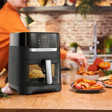 Мультипечь Tefal Easy Fry&Grill Window, 1550Вт, чаша-4.2л, сенсорное управл., пластик, черный-32-изображение