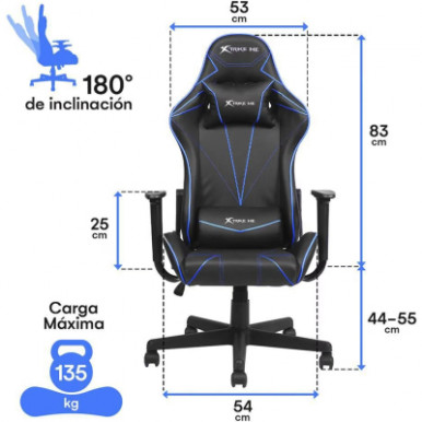 Крісло ігрове Xtrike ME Advanced Gaming Chair GC-909 Black/Blue (GC-909BU)-13-зображення