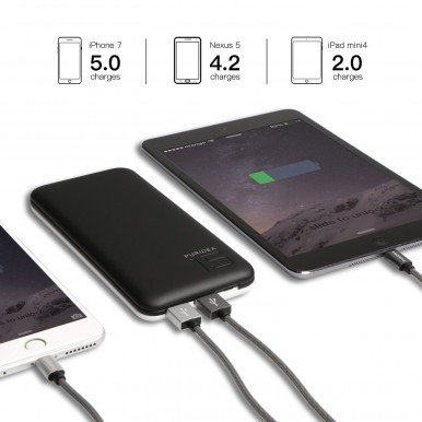 Портативна зарядка PURIDEA S3 15000mAh Li-Pol Rubber Grey & White-13-зображення