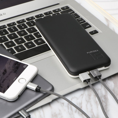 Портативна зарядка PURIDEA S3 15000mAh Li-Pol Rubber Grey & White-14-зображення