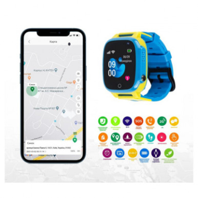 Смарт-годинник Amigo GO008 GLORY GPS WIFI Blue-Yellow (976267)-12-зображення