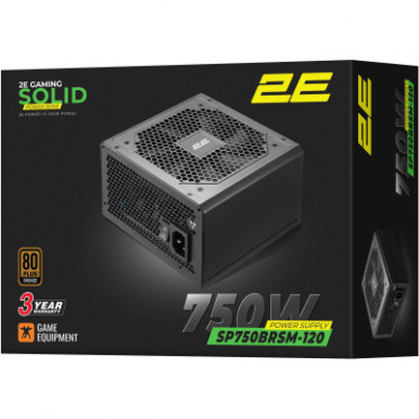 Блок живлення 2E GAMING Solid Power  (750W), >85%, 80+ Bronze, 120мм, 1xMB 24pin(20+4), 2xCPU 8pin(4+4), 3xMolex, 6xSATA, 4xPCIe 8pin(6+2), Semi Modular-15-зображення