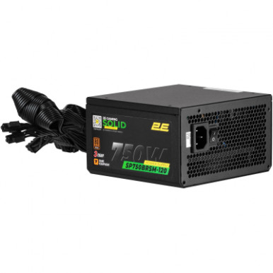 Блок живлення 2E GAMING Solid Power  (750W), >85%, 80+ Bronze, 120мм, 1xMB 24pin(20+4), 2xCPU 8pin(4+4), 3xMolex, 6xSATA, 4xPCIe 8pin(6+2), Semi Modular-18-зображення