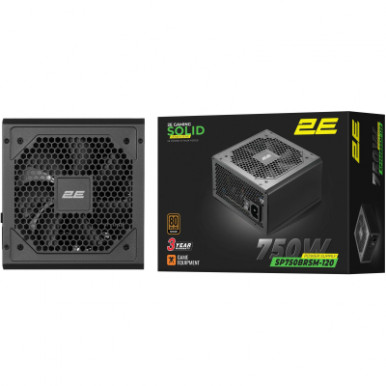 Блок живлення 2E GAMING Solid Power  (750W), >85%, 80+ Bronze, 120мм, 1xMB 24pin(20+4), 2xCPU 8pin(4+4), 3xMolex, 6xSATA, 4xPCIe 8pin(6+2), Semi Modular-20-зображення