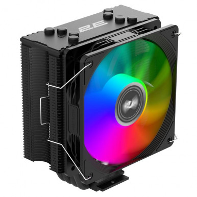 Процесорний кулер 2E GAMING Air Cool ACN120B-ARGB, LGA1700, 1200, 115x, 1366, AM5, AM4, AM3, AM3+, AM2 ,AM2+, FM2, FM1 4pin PWM, 3pin +5VARGB, TDP 180W-3-зображення