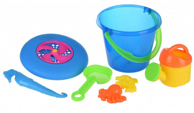 Набор для игры с песком Same Toy с Летающей тарелкой (синее ведро) 8 шт HY-1205WUt-1-1-изображение