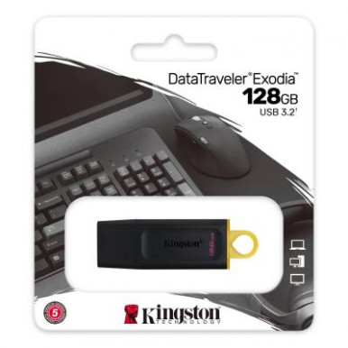 USB флеш накопитель Kingston 128GB DT Exodia Black/Yellow USB 3.2 (DTX/128GB)-16-изображение