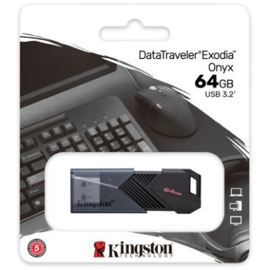 USB флеш накопичувач Kingston 64GB DataTraveler Exodia Onyx USB 3.2 Gen 1 Black (DTXON/64GB)-24-зображення