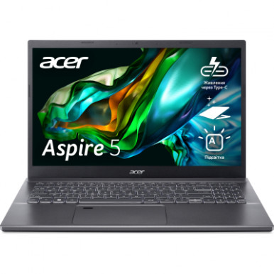 Ноутбук Acer Aspire 5 A515-57 15.6" FHD IPS, Intel i7-12650H, 16GB, F512GB, UMA, Lin, сірий-12-зображення