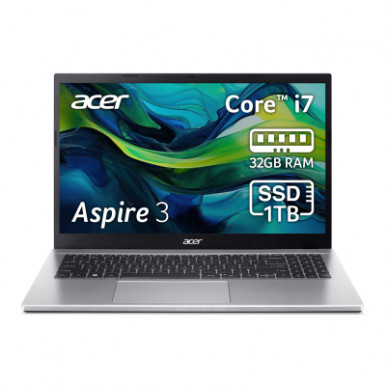 Ноутбук Acer Aspire 3 A315-59 15.6" FHD IPS, Intel i7-1255U, 32GB, F1TB, UMA, Lin, сріблястий-10-зображення