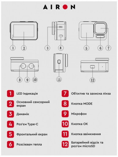 Екшн-камера AIRON ProCam X з аксесуарами-17-зображення