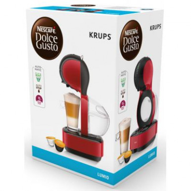 Капсульная кофеварка KRUPS KP130510 Lumio Red, механика, 1600Вт, 1л, красная-15-изображение